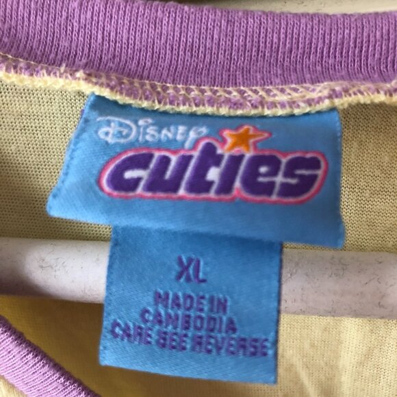 Girls Disney Cuties T Shirt with Deer & Star Performer on Front XL Yellow - Picture 3 of 6